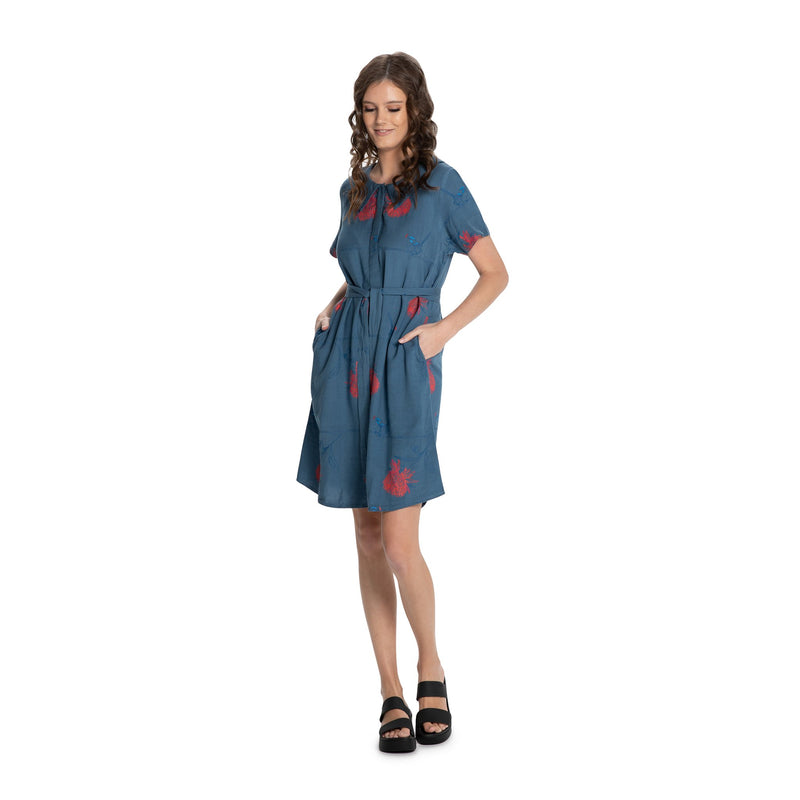 Belted Shirt Dress - Woven Bamboo