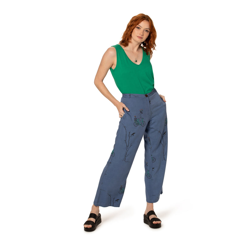 Cropped Bootleg Pant - Woven bamboo - higher waist