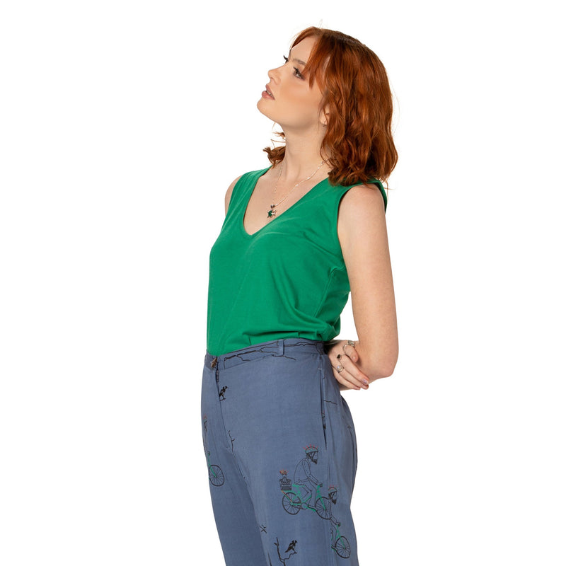 Cropped Bootleg Pant - Woven bamboo - higher waist