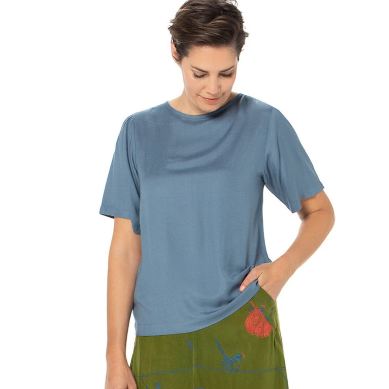 Woven Bamboo Bell Sleeve top - Short Sleeve