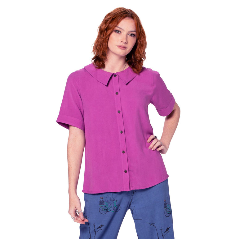 Woven Bamboo Womens Shirt - Short Sleeve