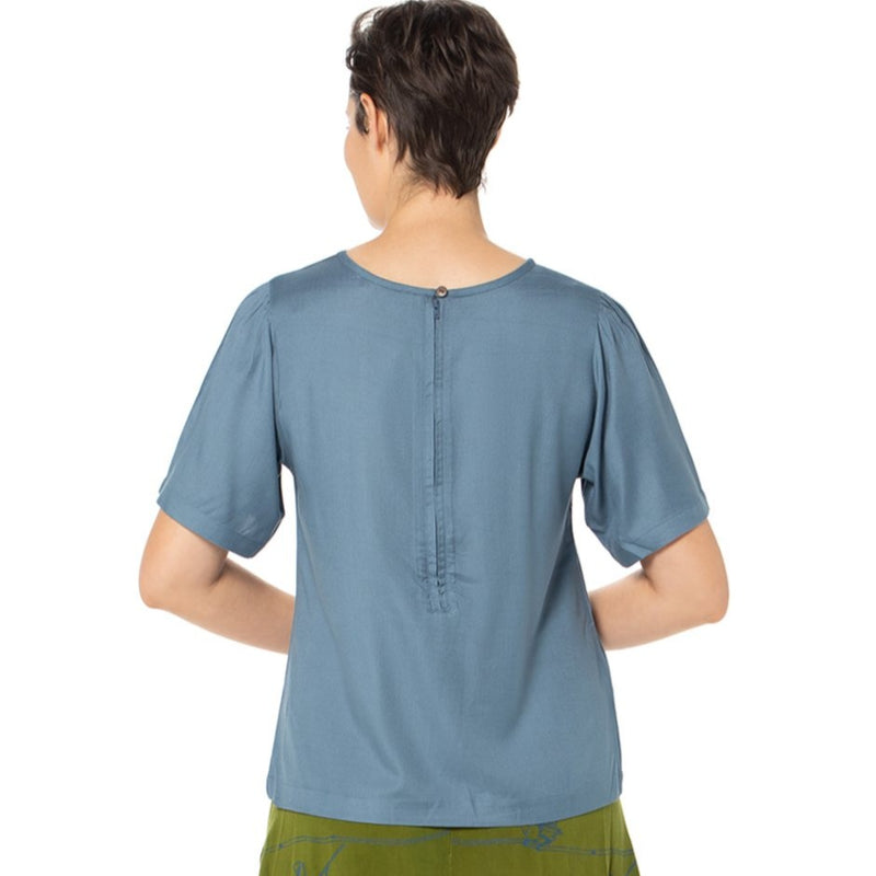 Woven Bamboo Bell Sleeve top - Short Sleeve