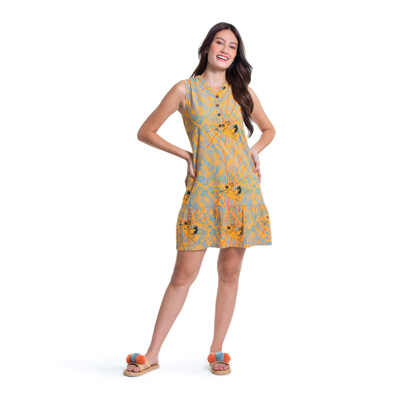 Bamboo Sleeveless Tiered dress - with pockets