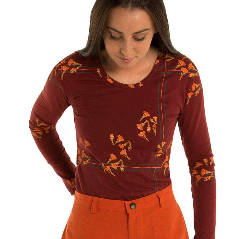 Long Sleeved Top - bamboo and organic cotton - Printed