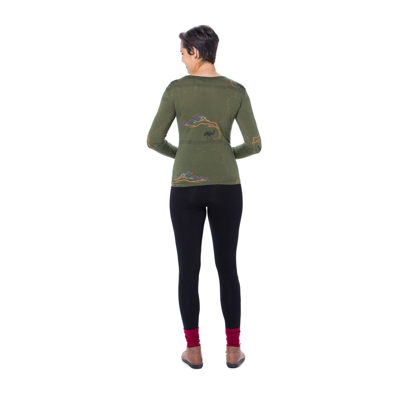 Long Sleeved Top - bamboo and organic cotton - Printed
