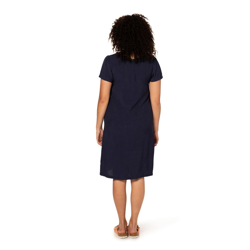 Bell sleeve shift dress - woven bamboo