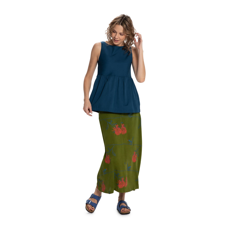 Woven bamboo singlet - Reversible neckline