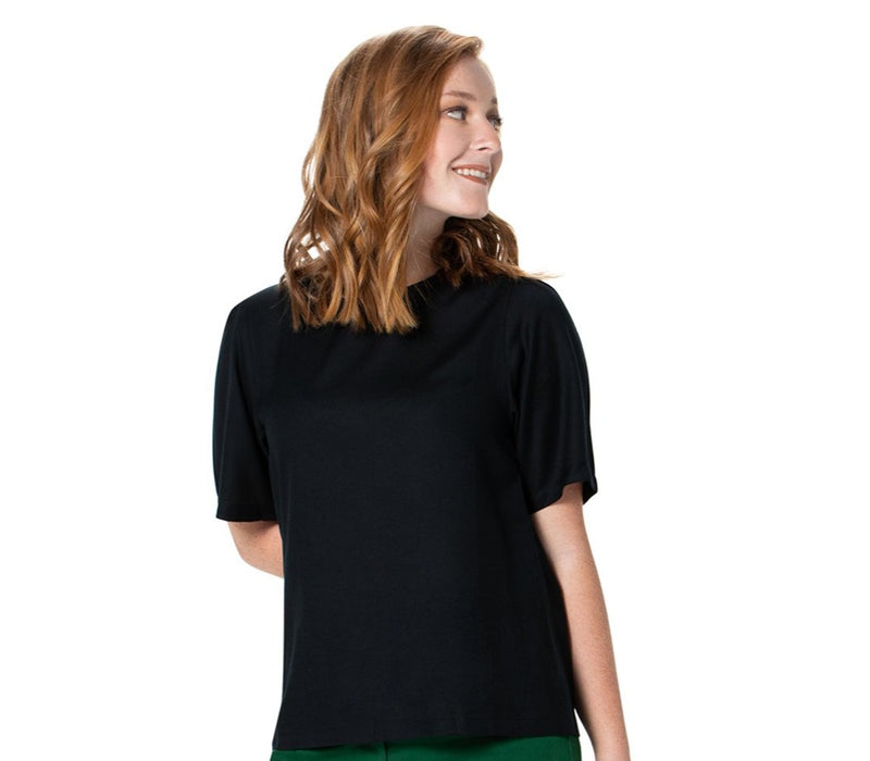 Woven Bamboo Bell Sleeve top - Short Sleeve - printed