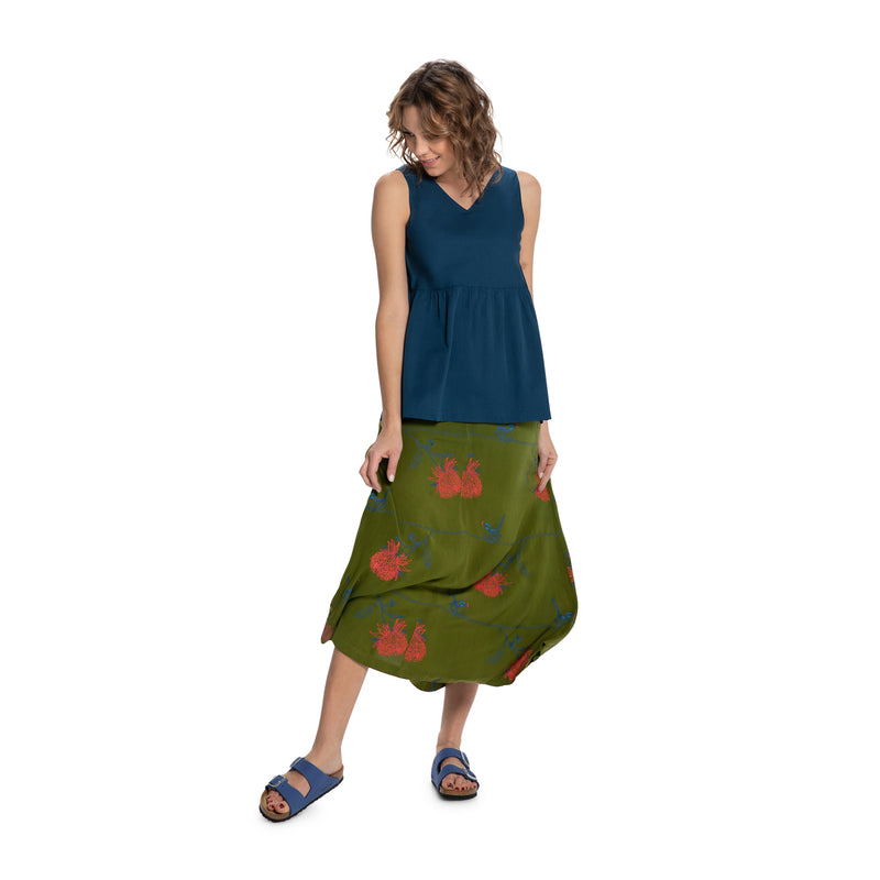Woven bamboo singlet - Reversible neckline