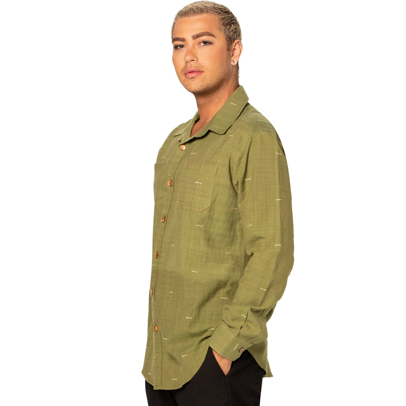 Mens Handloom Organic Long Sleeved Shirt