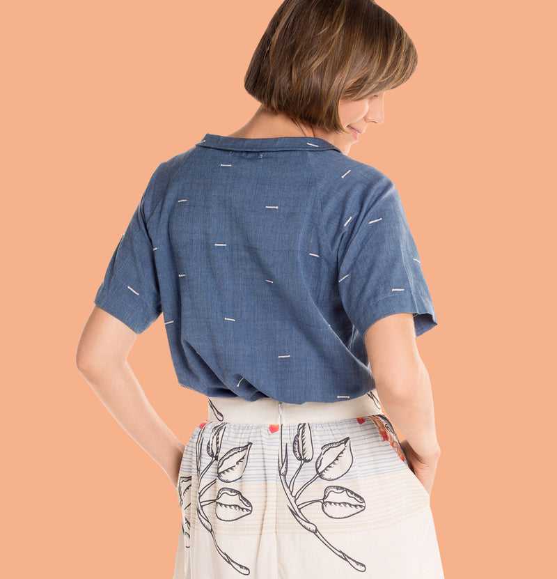 Collared Raglan Top